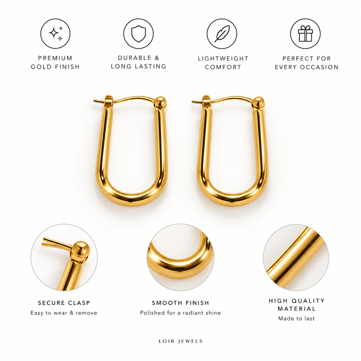 U-Shaped Hoop Earrings l