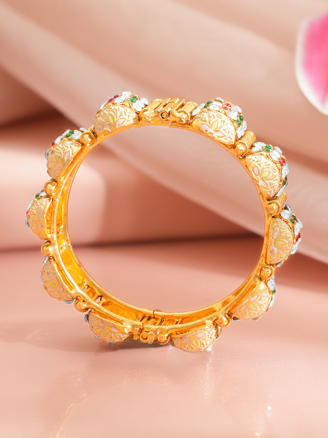 Navratna Royal Dome Kada Bangle Set