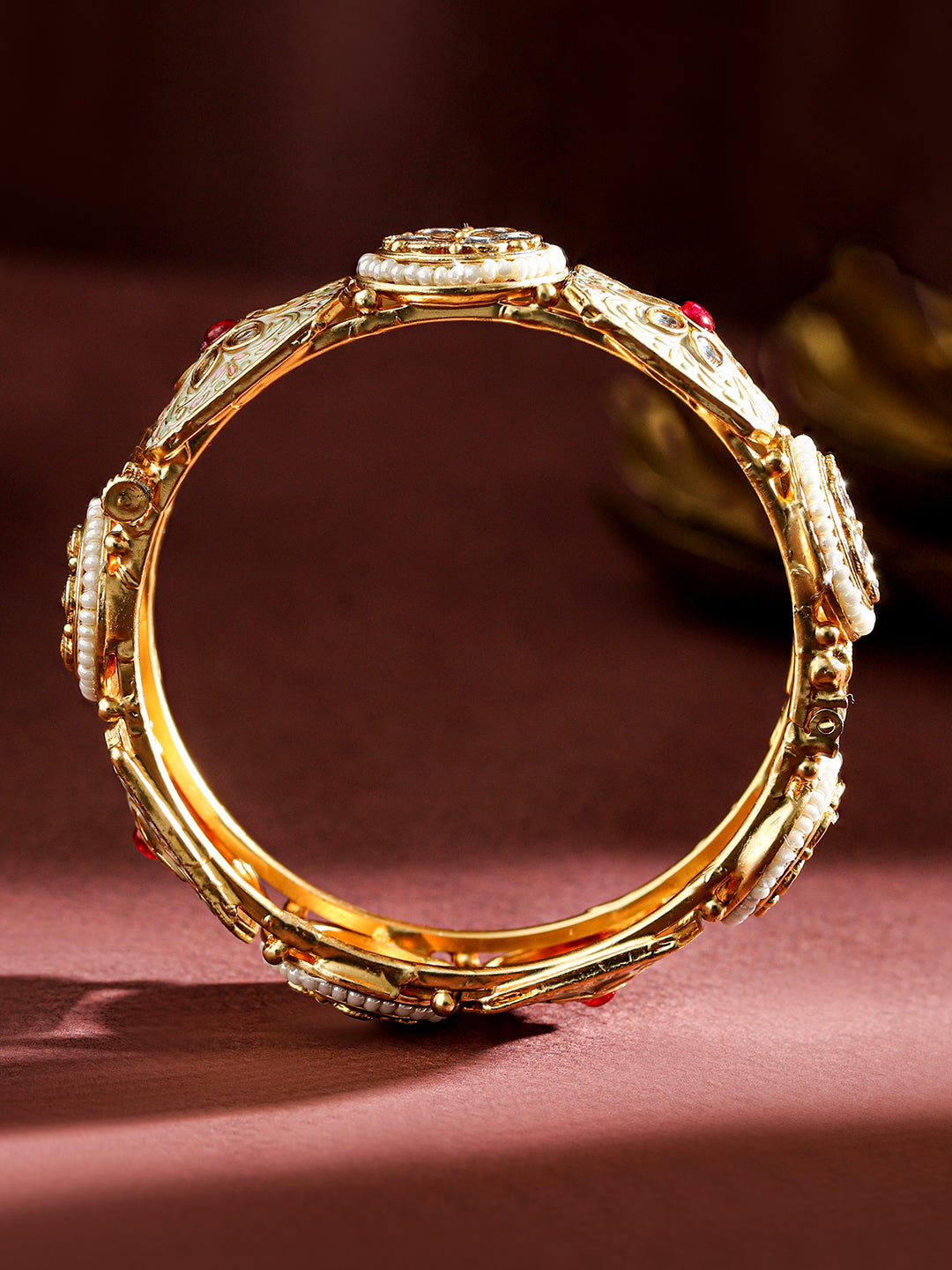 Festive Glam Red & Kundan Bangles