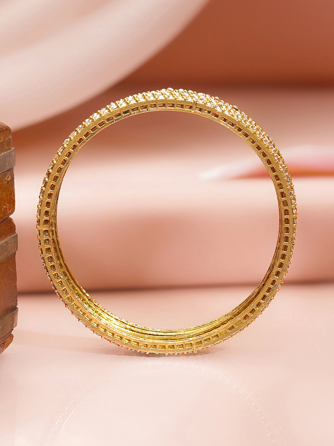 Champagne Spark Crystal Bangle Stack Set