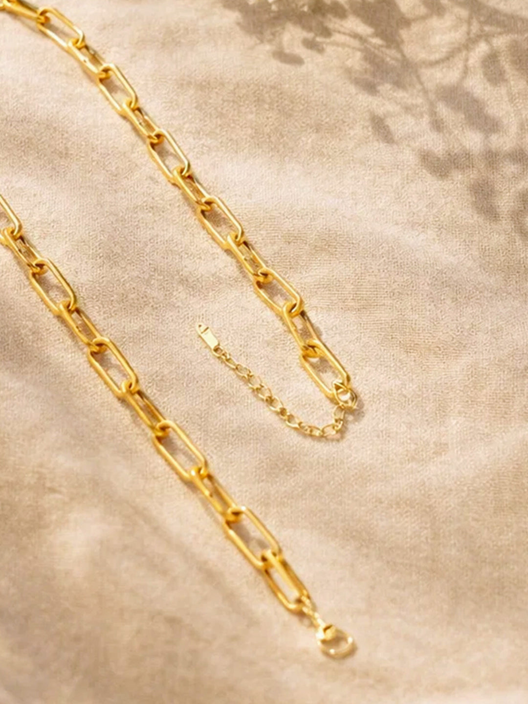 Demi Fine 18K Gold Plated Stainless steel Chunky Paperclip Chain Necklace