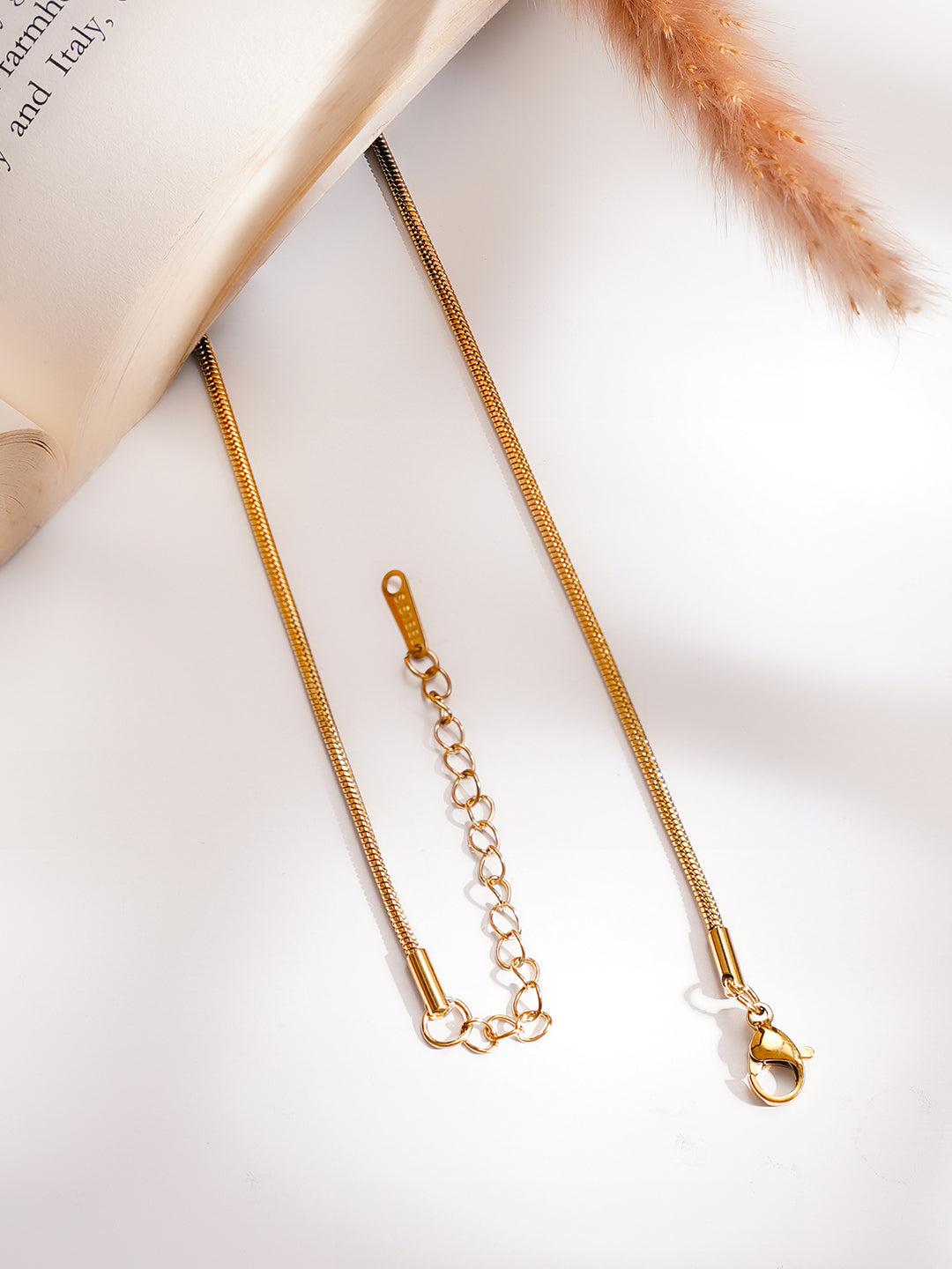 Demi Fine 18K Gold Plated Stainless steel Overlap Heart Pendant Chain Necklace
