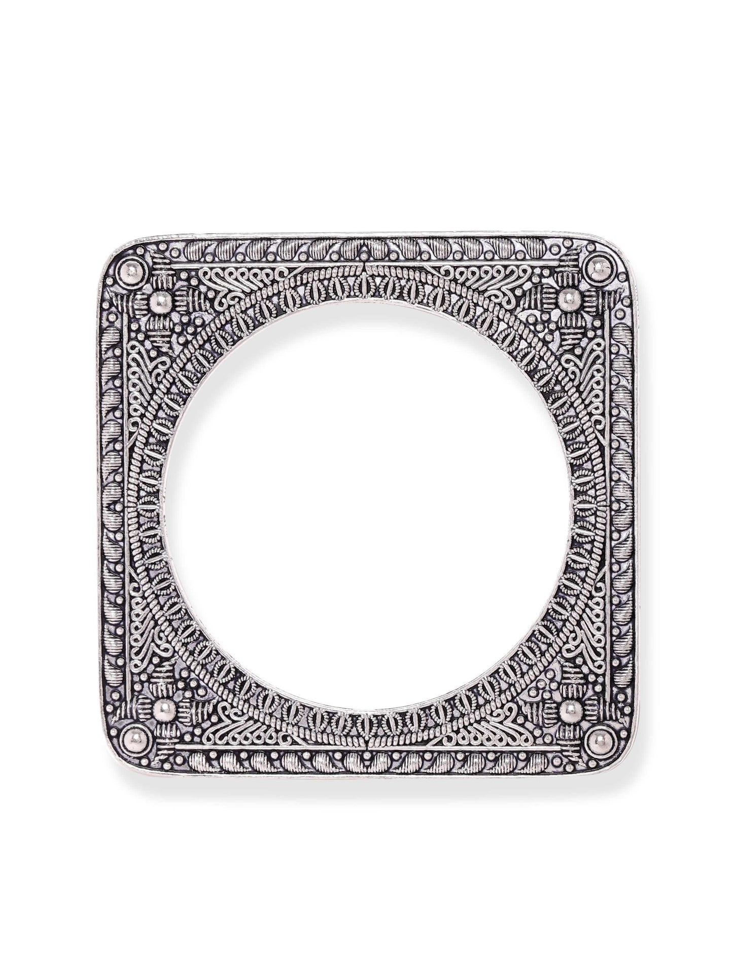 Pair of Oxidised Geometric Bangles