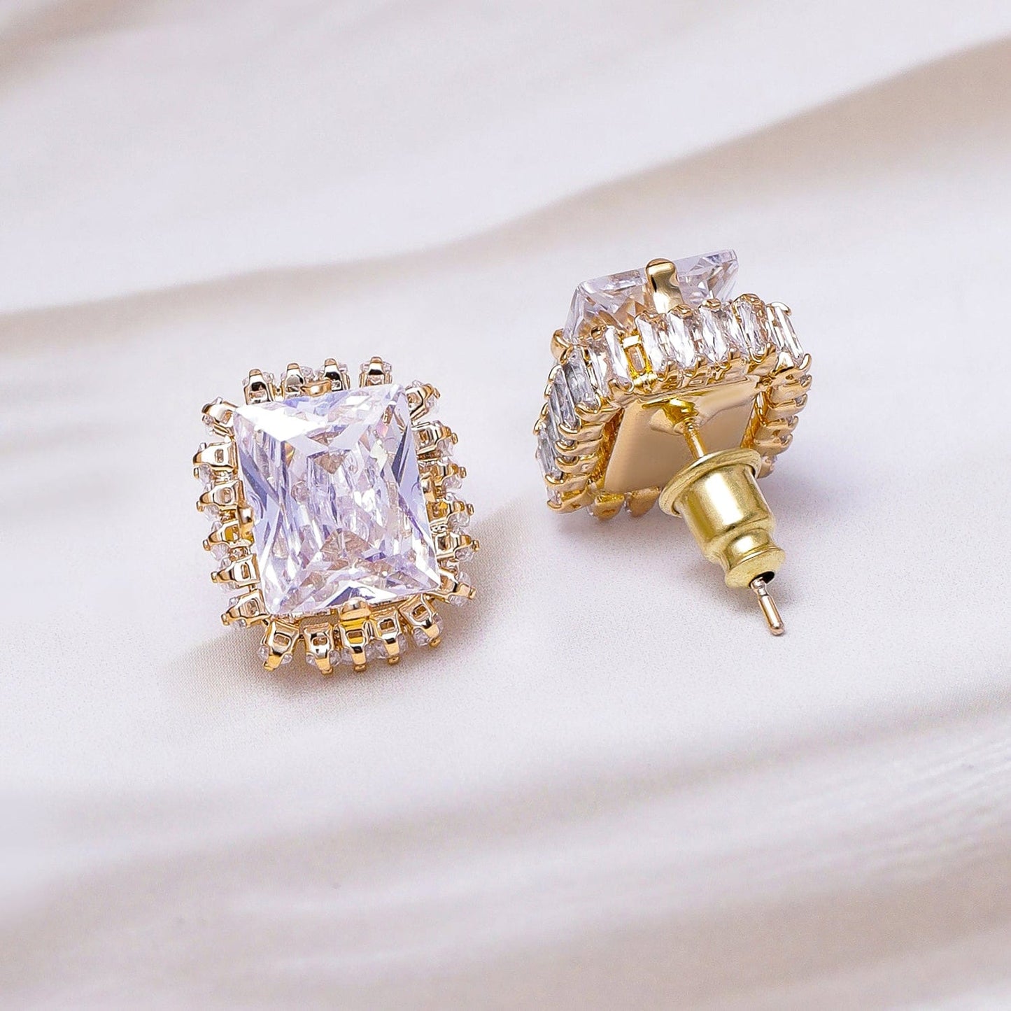 Opulent White Crystal Studs