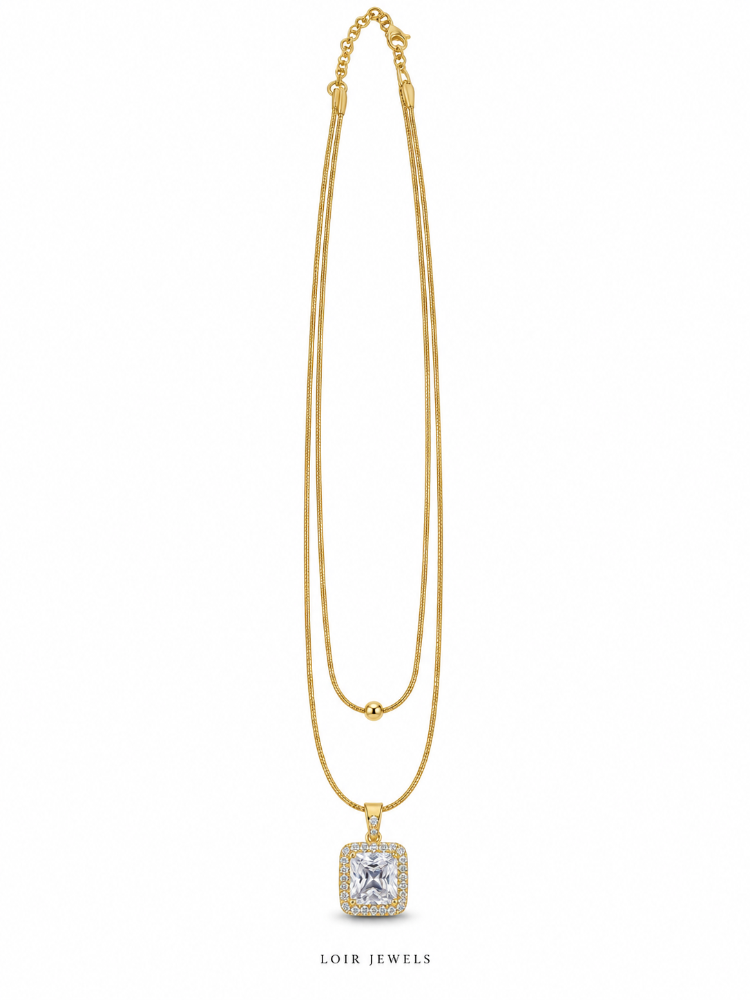 CZ Double Chain Necklace