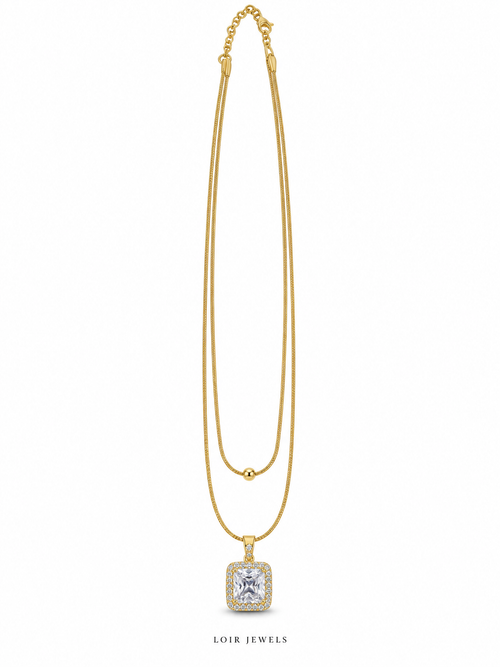 CZ Double Chain Necklace