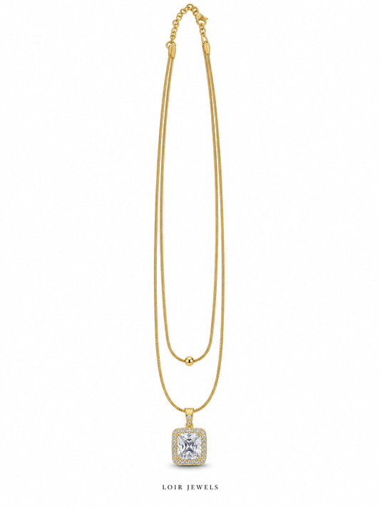 CZ Double Chain Necklace