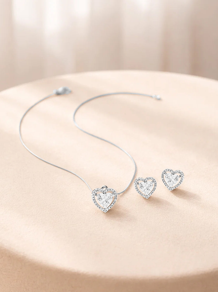 Glittering Hearts Pendant Set & Perfume Gift Box