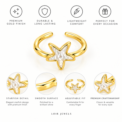 Golden Sea Star Ring