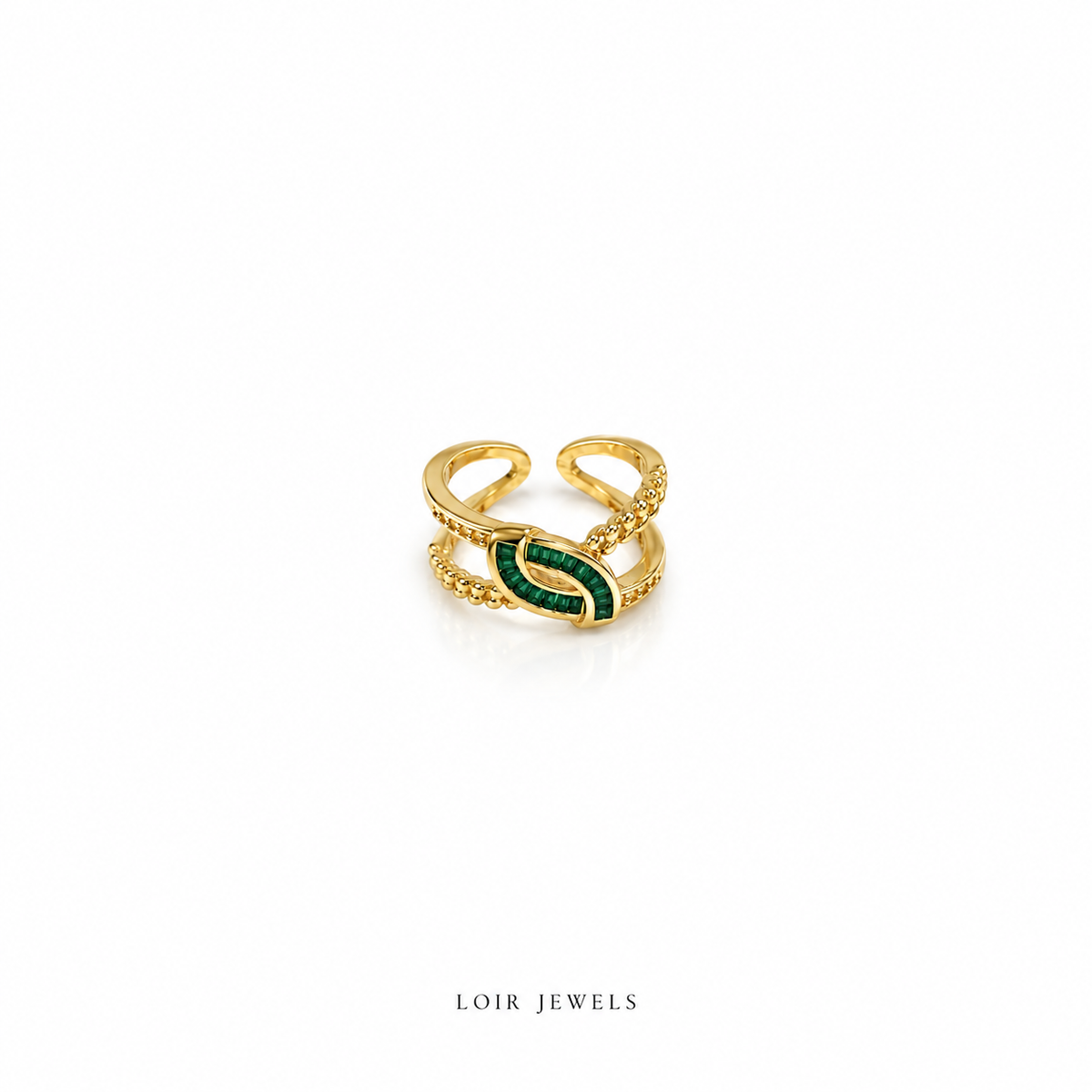 Emerald Luxe Crossover Ring