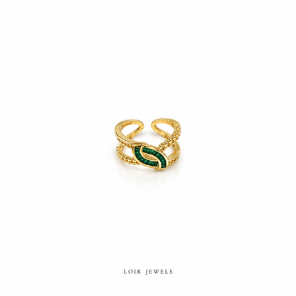 Emerald Luxe Crossover Ring