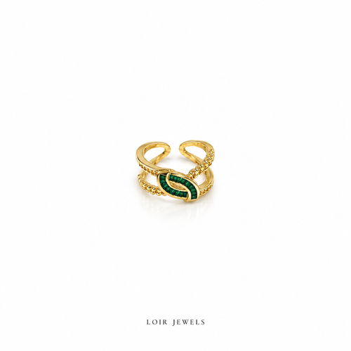 Emerald Luxe Crossover Ring