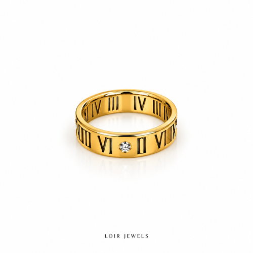 Roman Numeral Crystal Accent Ring