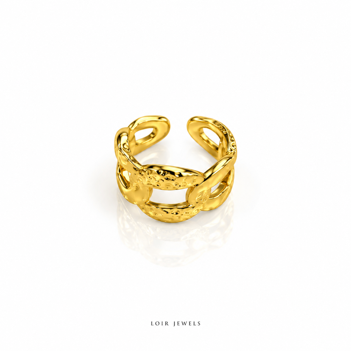 Gold-plated Open Cuff Ring
