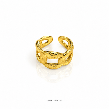 Gold-plated Open Cuff Ring