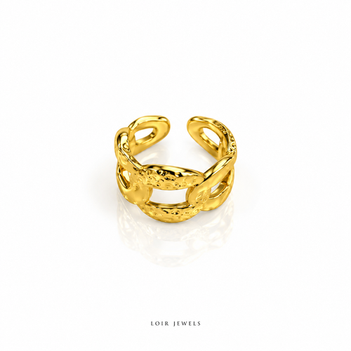 Gold-plated Open Cuff Ring