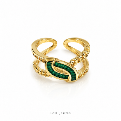 Emerald Luxe Crossover Ring