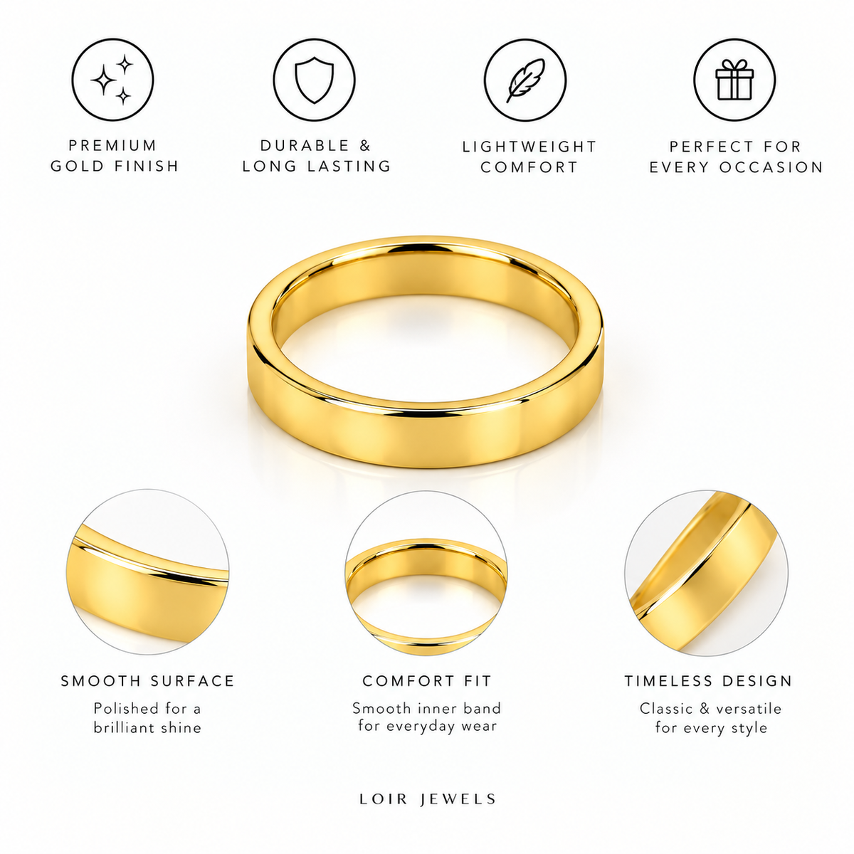 Gold Plated  Classic Band Ring
