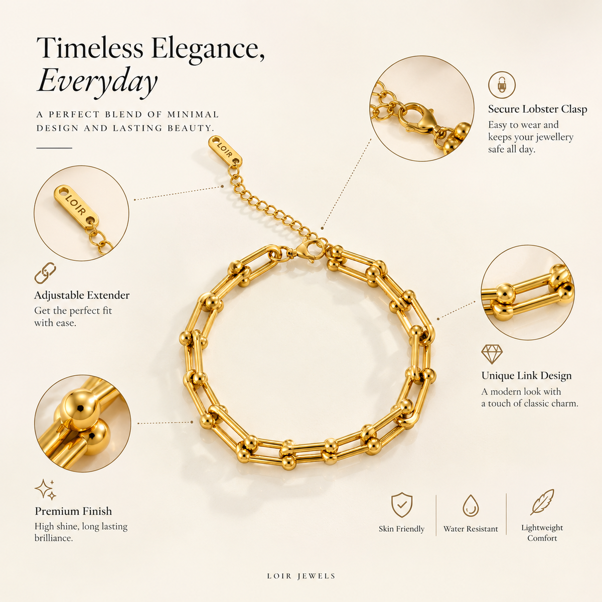 Double-Layer Link Chain Bracelet