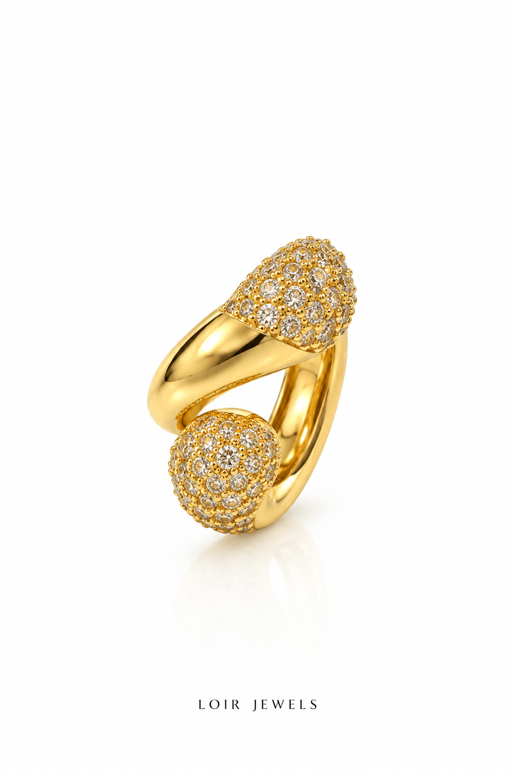 Golden Crystal Cluster Ring