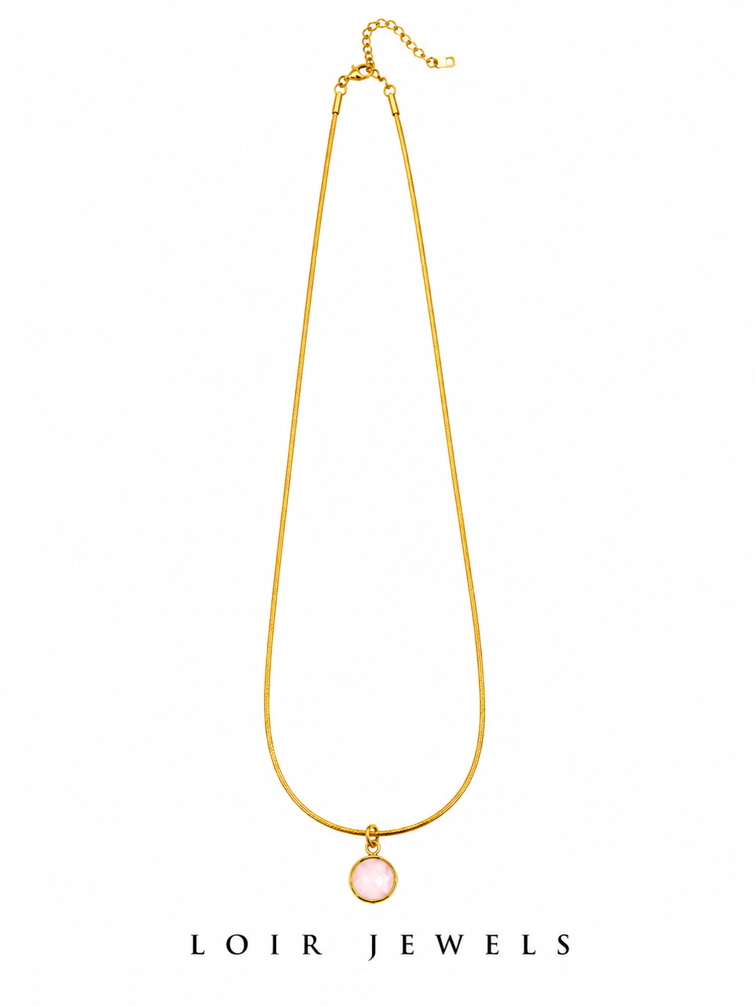 Pink Stone Pendant Necklace