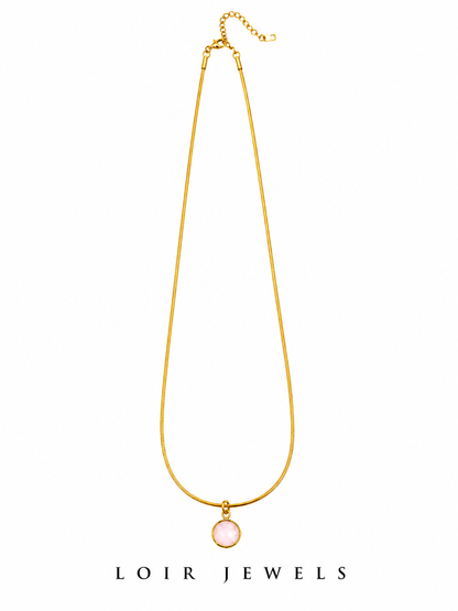 Pink Stone Pendant Necklace