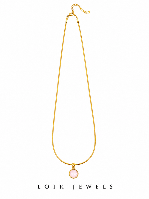 Pink Stone Pendant Necklace