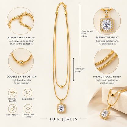 CZ Double Chain Necklace