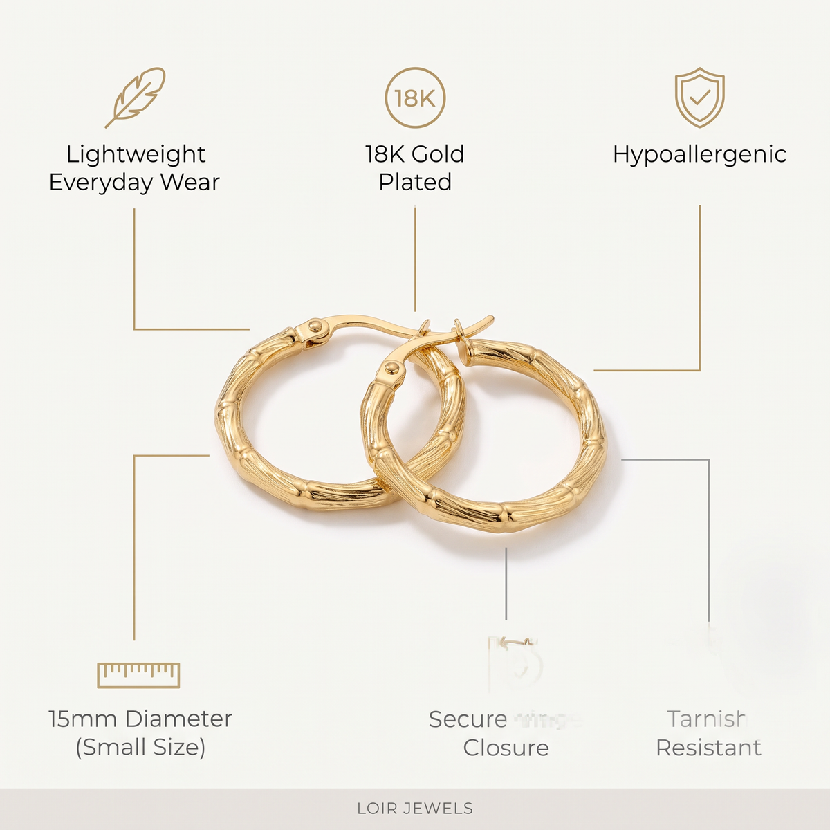 Sleek Gold Twist Hoops