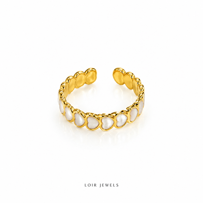 Golden Heart Cascade Ring