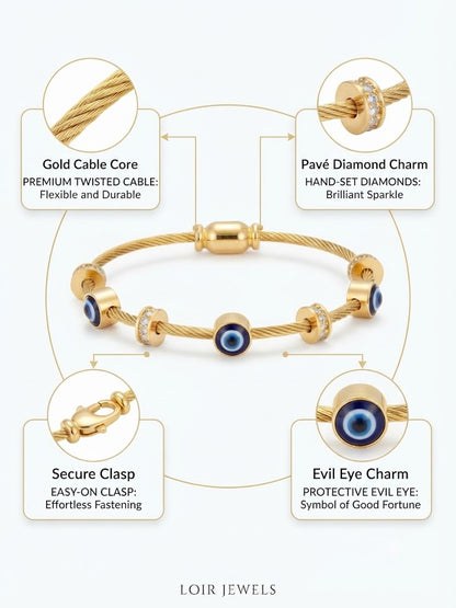evil eye cable bracelet
