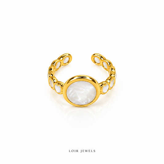 Gold-Plated Pearl Ring