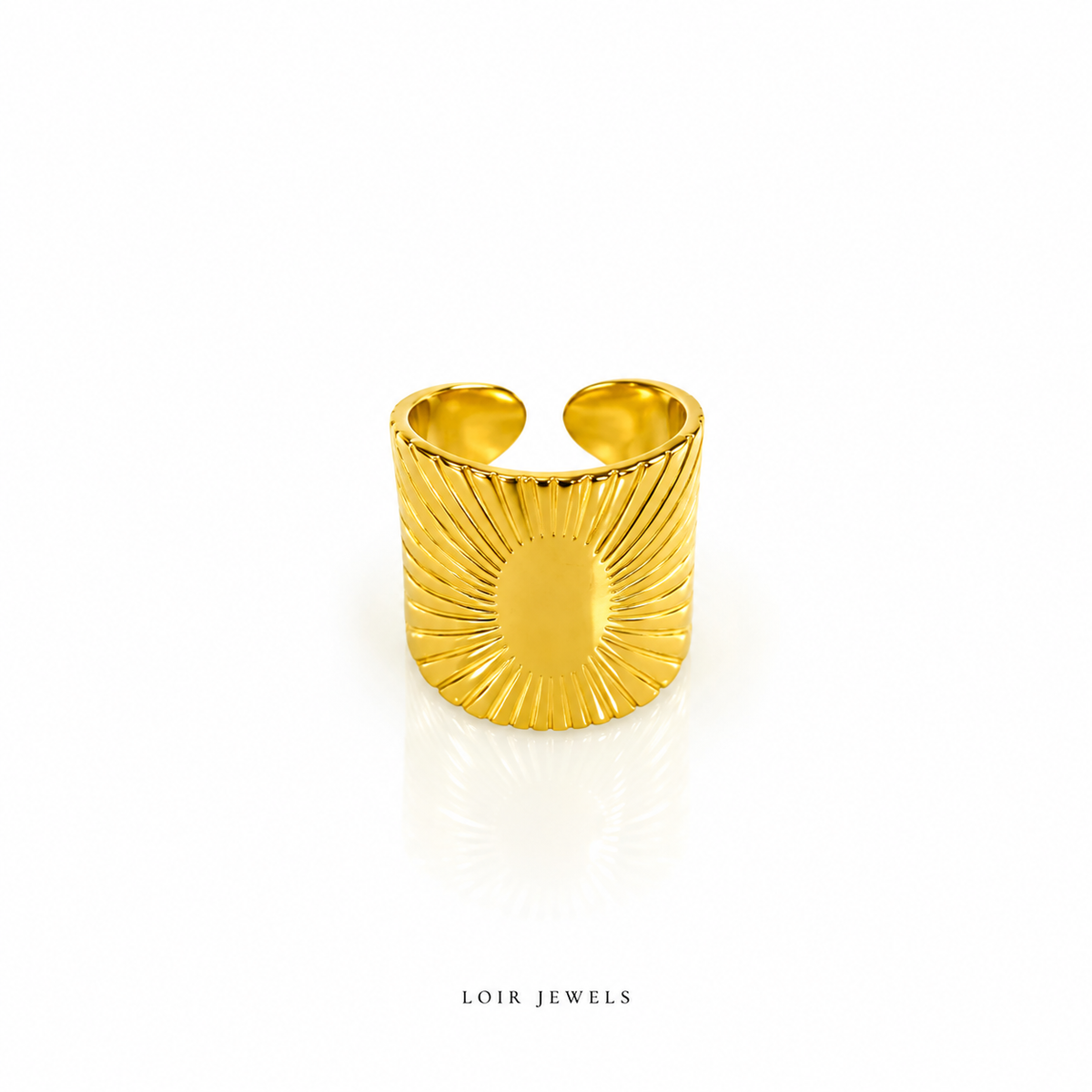 Gold-Plated Sunburst Statement Ring