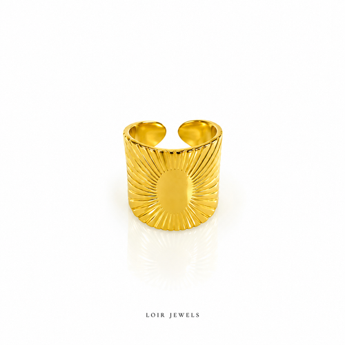 Gold-Plated Sunburst Statement Ring