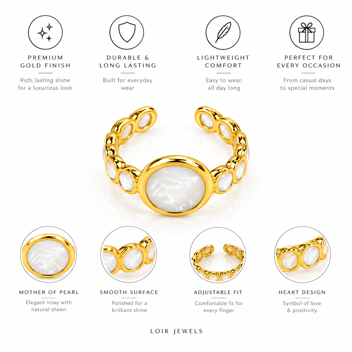 Gold-Plated Pearl Ring