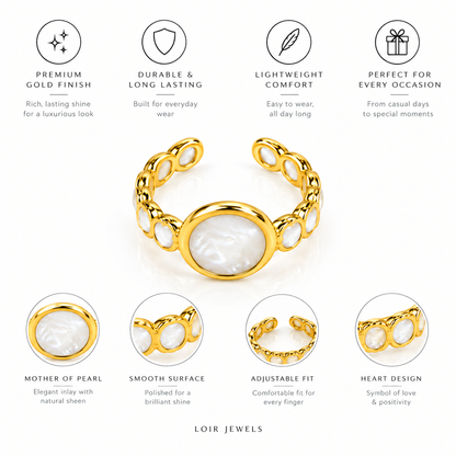 Gold-Plated Pearl Ring