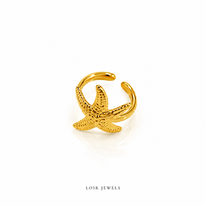 Gold-Plated Starfish Statement Ring