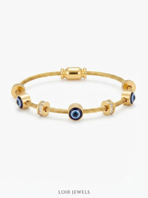 evil eye cable bracelet