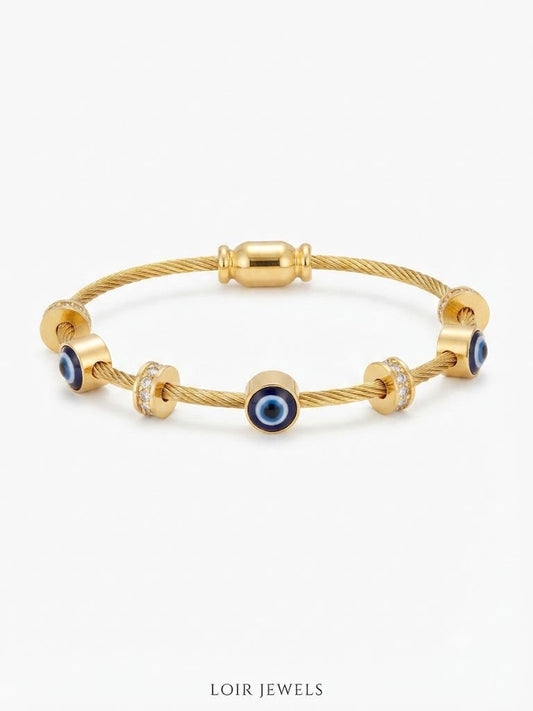 evil eye cable bracelet