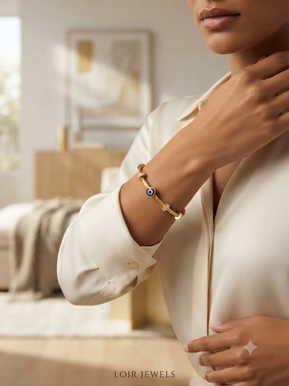 evil eye cable bracelet