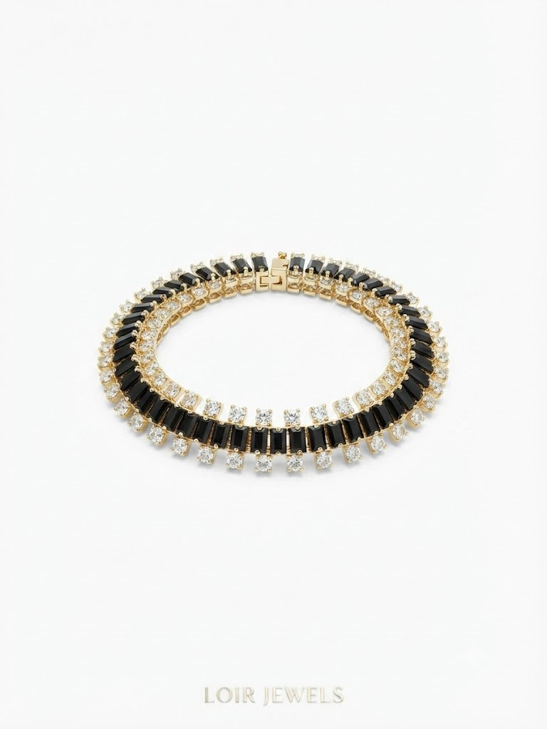 Black & White CZ Tennis Bracelet