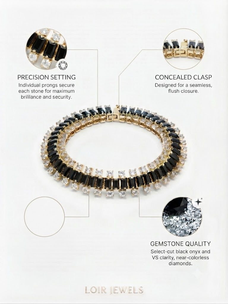 Black & White CZ Tennis Bracelet