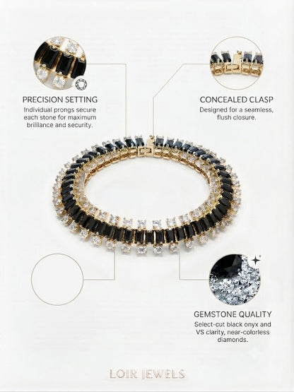 Black & White CZ Tennis Bracelet