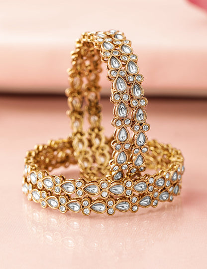 Ivory Elegance White Kundan Bangles