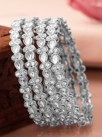 White Radiance Kundan Bangles