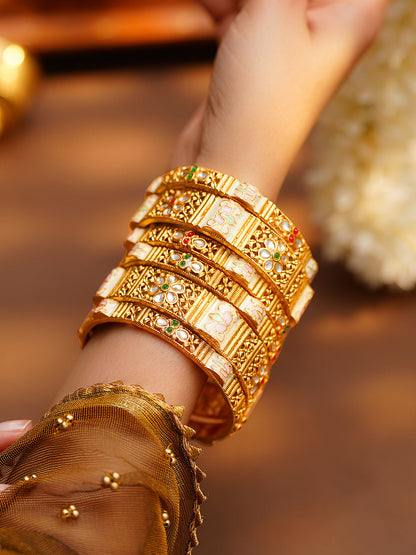 Royal Bloom Bridal Bangles Set
