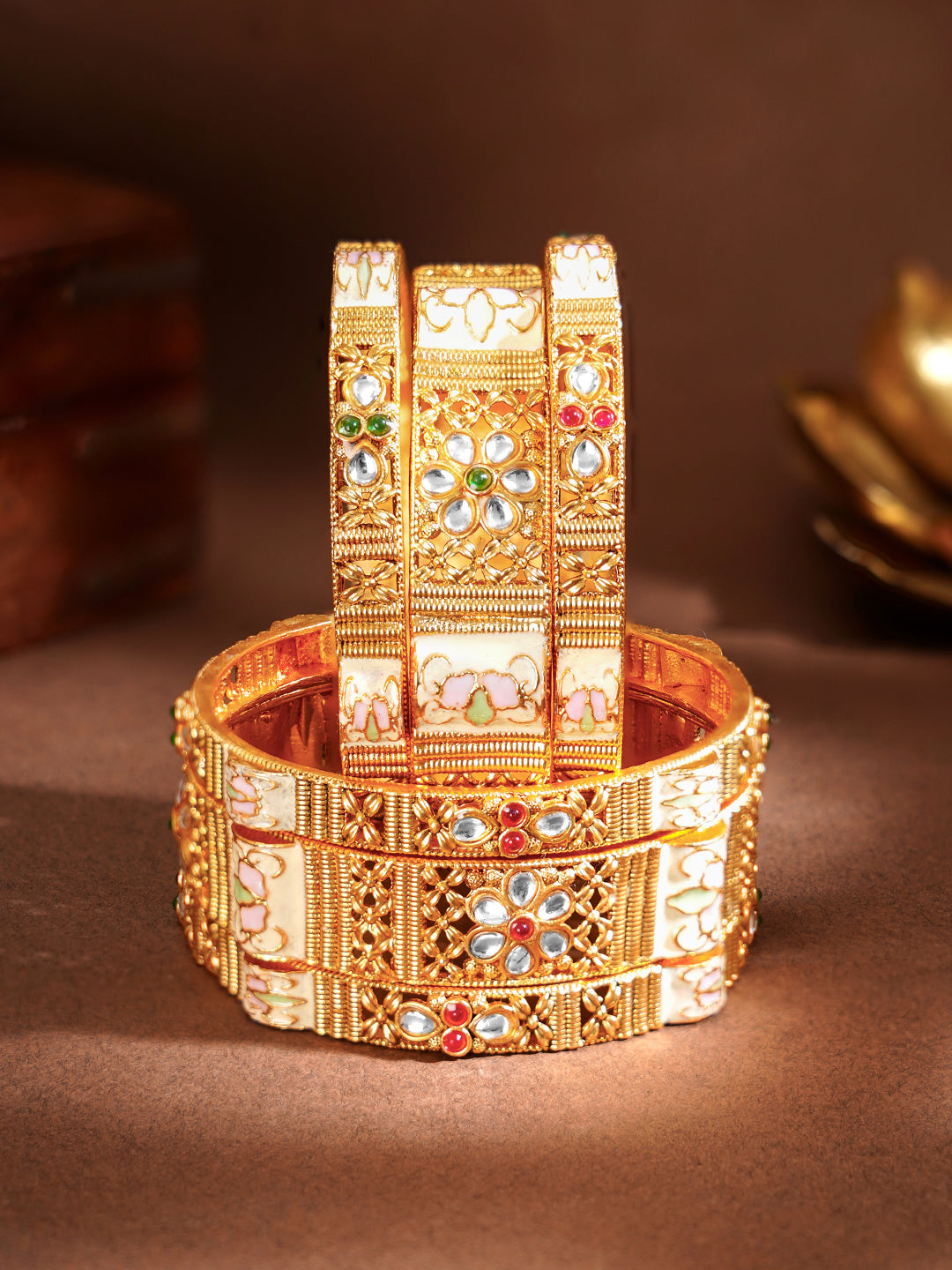 Royal Bloom Bridal Bangles Set