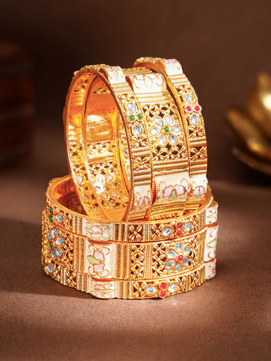 Royal Bloom Bridal Bangles Set