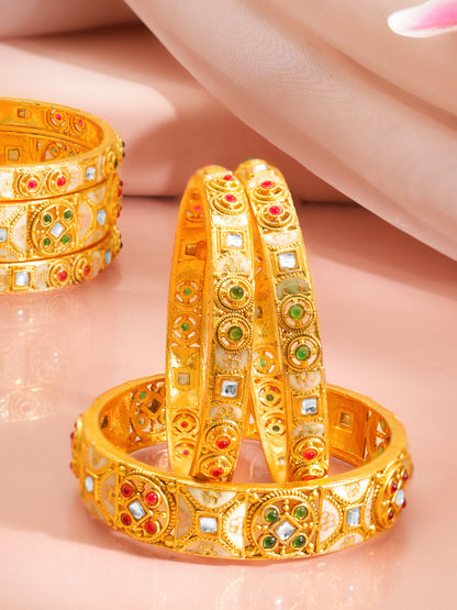 Gold Plated Traditional Festive Bangle Set