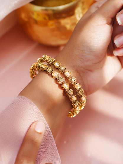 Champagne Glow Traditional Crystal Bangles